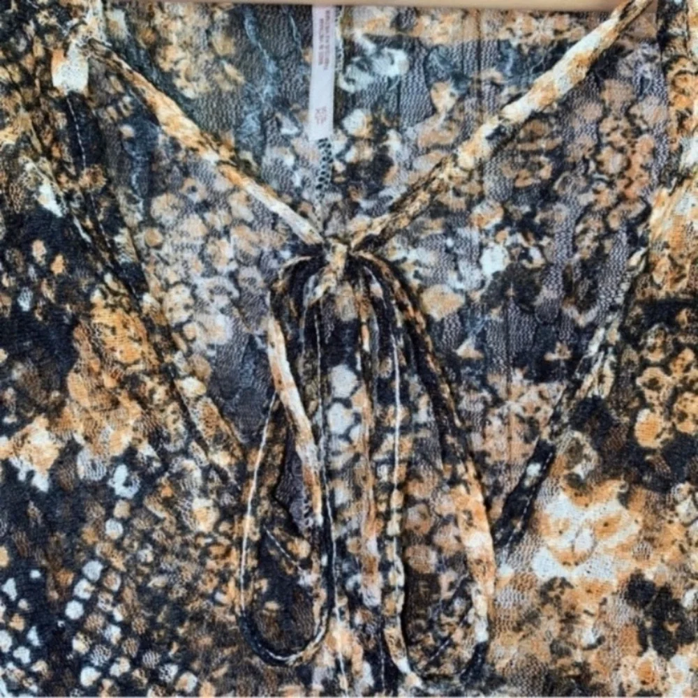 NWT Free People Out For the Night Snake Combo Sheer Oversized Blouse on Revolve - Picture 7 of 13